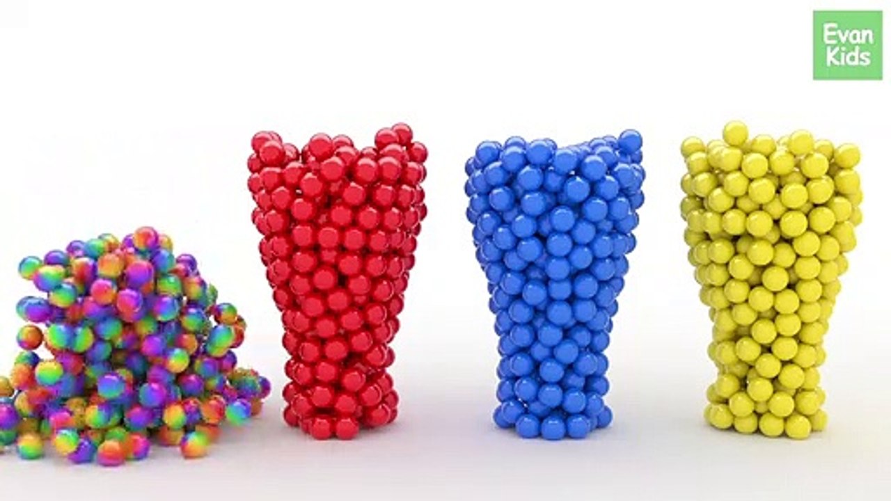 Learn colors with 3d colorful ball in invisible cup - evankids