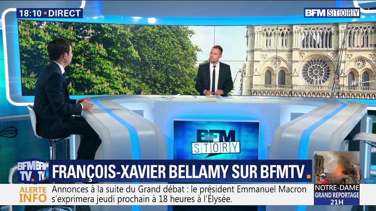 Notre-Dame: "Quand un lieu comme celui-ci brûle, évidemment nous sommes tous touchés", François-Xavier Bellamy