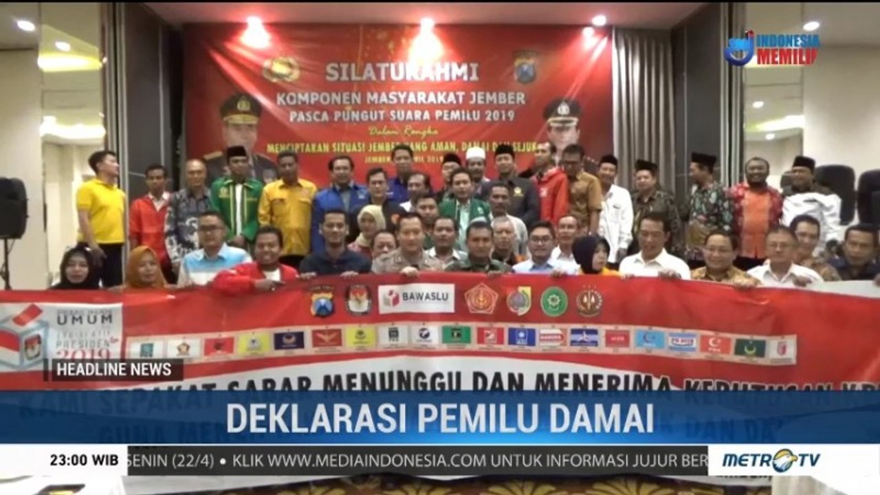 Timses Capres di Jember Ikuti Deklarasi Damai Pascapemilu