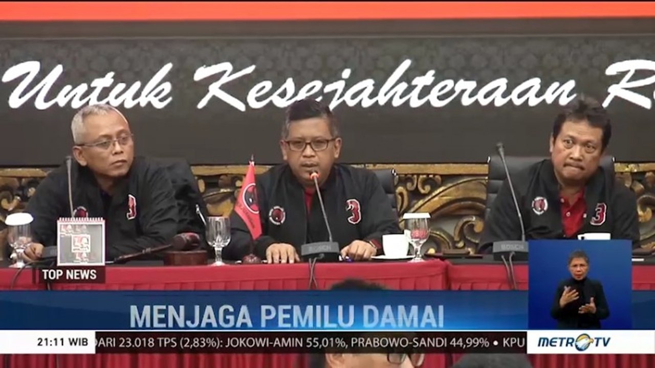 Sekjen PDIP Ajak Elite Politik Jaga Suasana Damai Pascapemilu