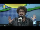 Consuelo Despradel habla con Payaso Payamin tras caminata hacia la Basílica de Higuey