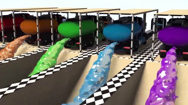 Monster Trucks for Kids | Monster Trucks to Learn Colors Waterslide Color Video Nursery Rhymes fo...