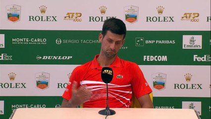 Monte-Carlo - Djokovic :"Medvedev a bien joué tactiquement"