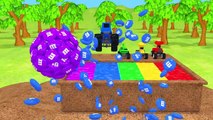 Apprendre les Couleurs avec le Monstre de la Construction de Véhicules avec M&M Chocolat Piscine Jouer à faire Semblant pour les Enfants