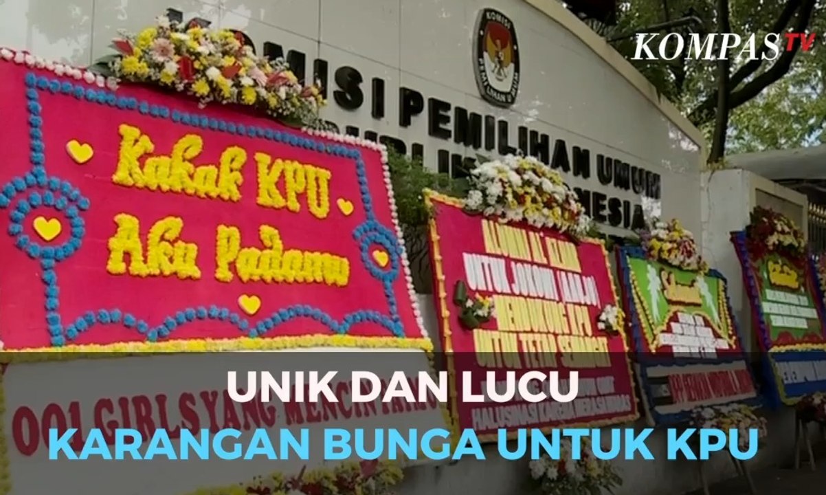 Karangan Bunga Unik dan Lucu Berdatangan ke KPU