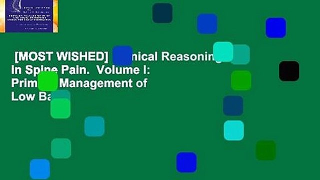 [MOST WISHED] Clinical Reasoning in Spine Pain. Volume I: Primary Management of Low Back