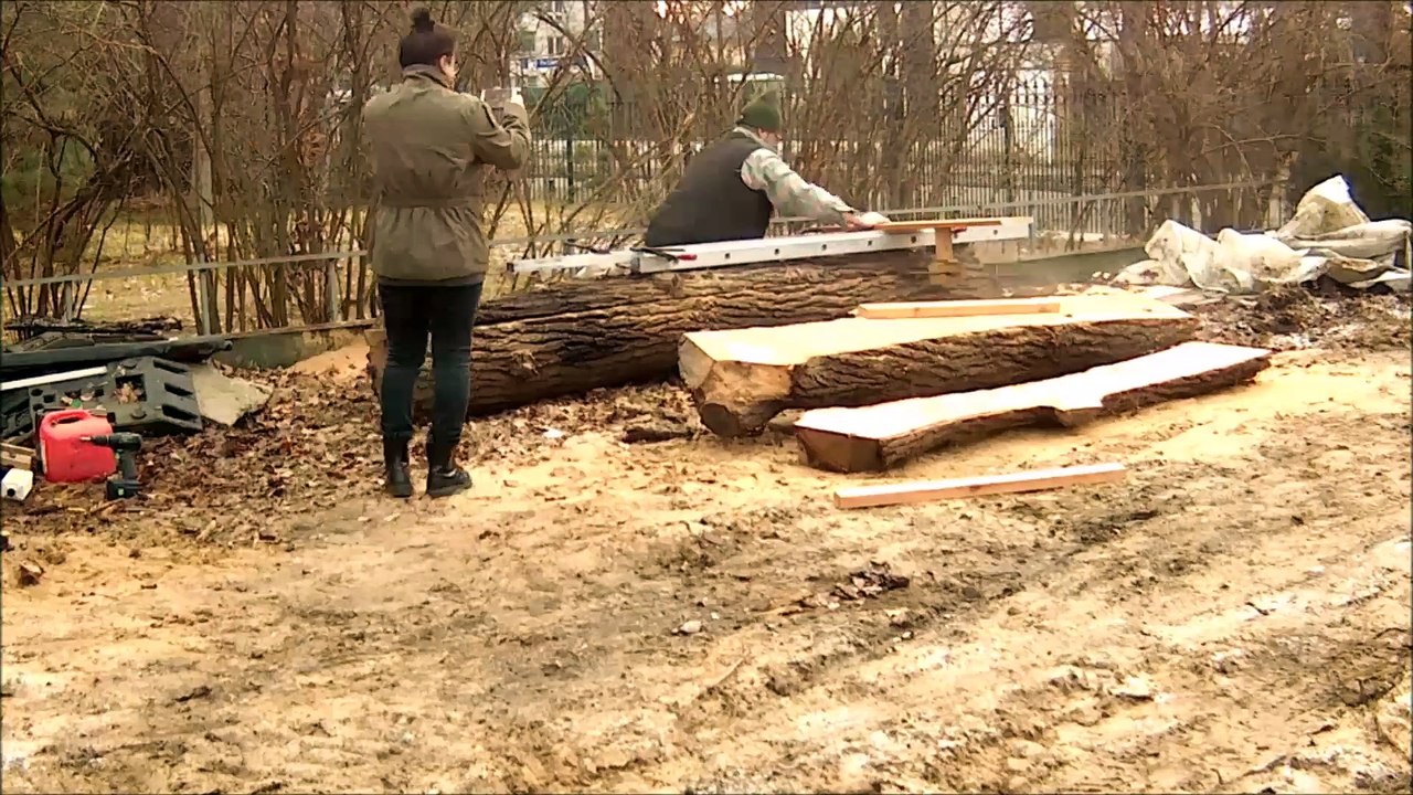 Sendung mit der Maus - mobiles Sägewerk 75cm Bohlenschnitt aus Eiche
