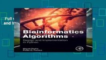 Full version  Bioinformatics Algorithms: Design and Implementation in Python  For Kindle