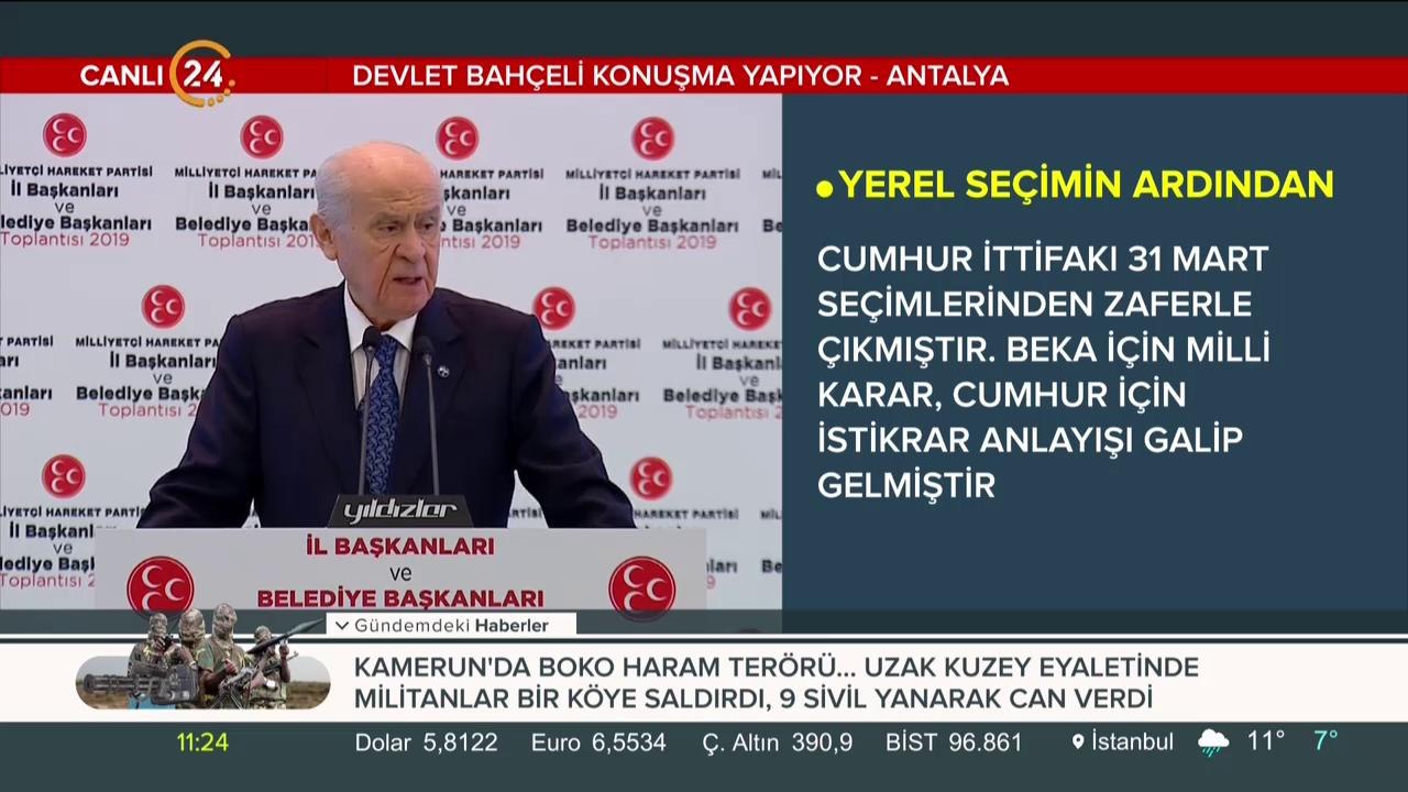 MHP lideri Bahçeli, Antalya'da konuşma yapıyor