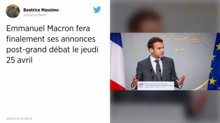 Grand débat national. Emmanuel Macron annoncera ses mesures jeudi 25 avril