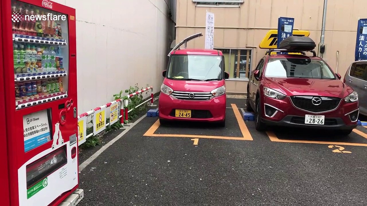 This tiny car park only has three spaces