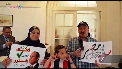 بنشيد "بلادى بلادى" المصريين يشاركون فى الاستفتاء ببلجيكا