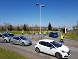 Montbéliard : 150 gilets jaunes bloquent la circulation dans la zone commerciale du Pied des gouttes