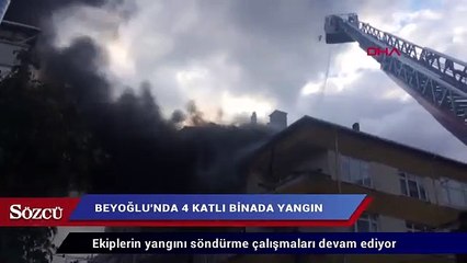 Beyoğlu’nda 4 katlı binada yangın