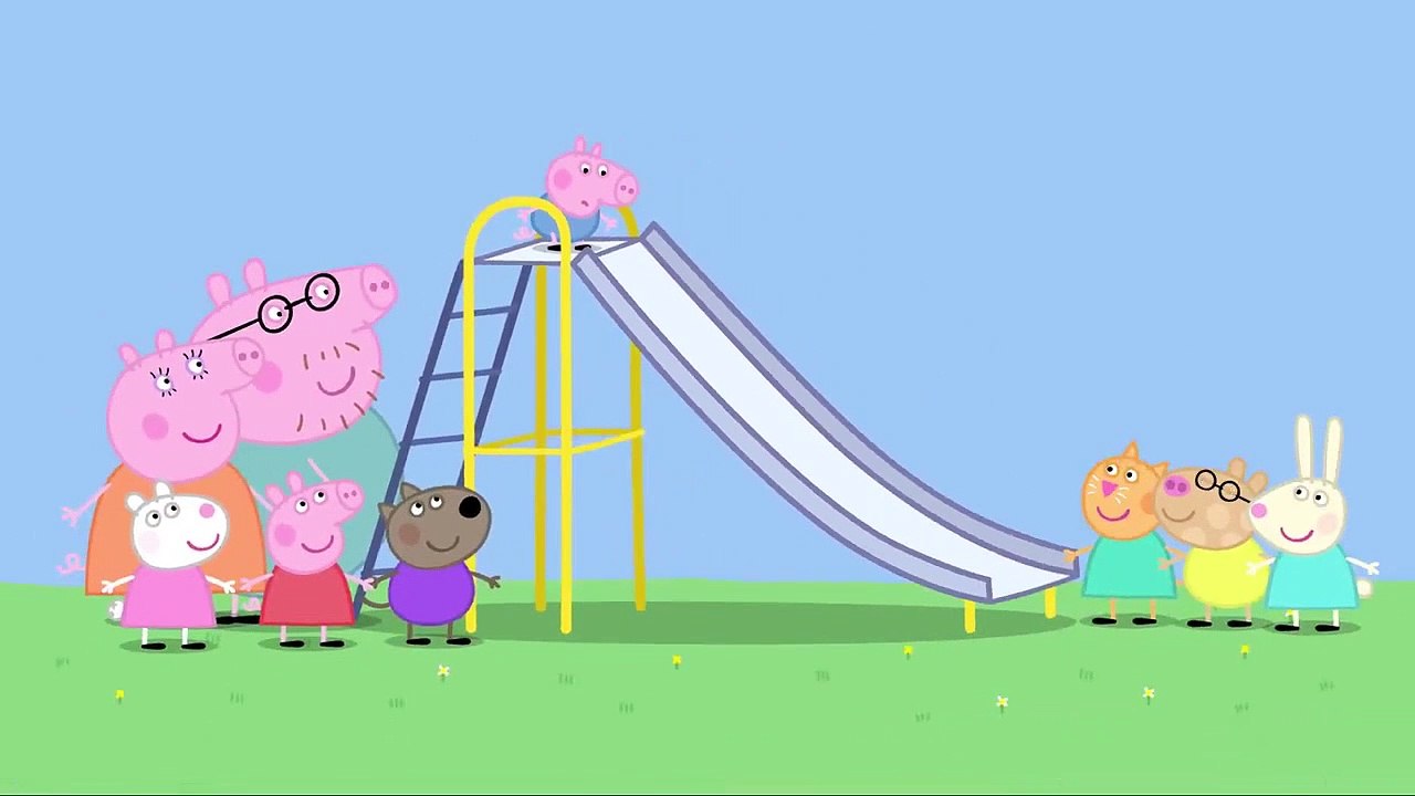 Peppa - El Papá Cerdito se encalla en el tobogán (clip)