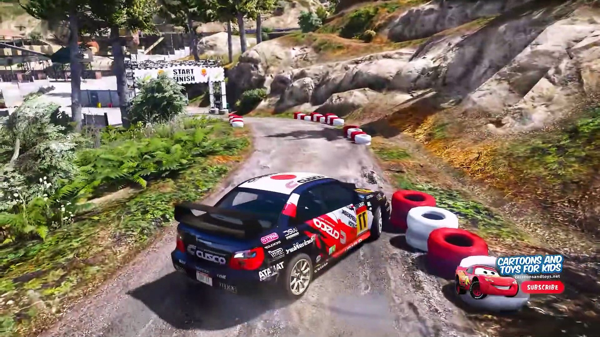 WRC RALLY CARS VS CARS 3 PARKOUR CHALLENGE (Cars 3 Challenge)