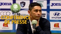 Conférence de presse Havre AC - Paris FC (2-1) : Oswald TANCHOT (HAC) - Mecha BAZDAREVIC (PFC) - 2018/2019