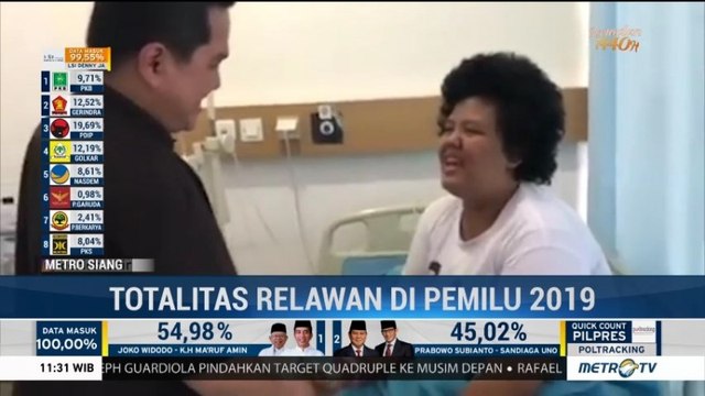 Erick Thohir Jenguk Relawan yang Sakit Karena Kelelahan