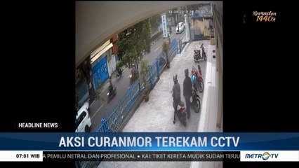 Aksi Curanmor di Cianjur Terekam CCTV