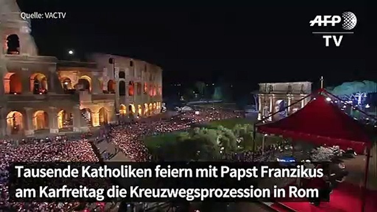 Katholiken feiern mit papst kreuzwegsprozession in rom