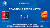 [NATIONAL] J31 Réactions après match USBCO - Quevilly RM