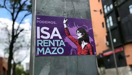 Las pegatinas de apoyo a Isa Serra llenan la calle