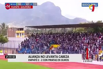 Alianza Lima empata 2 – 2 con Pirata y sigue sin ganar en la Liga 1