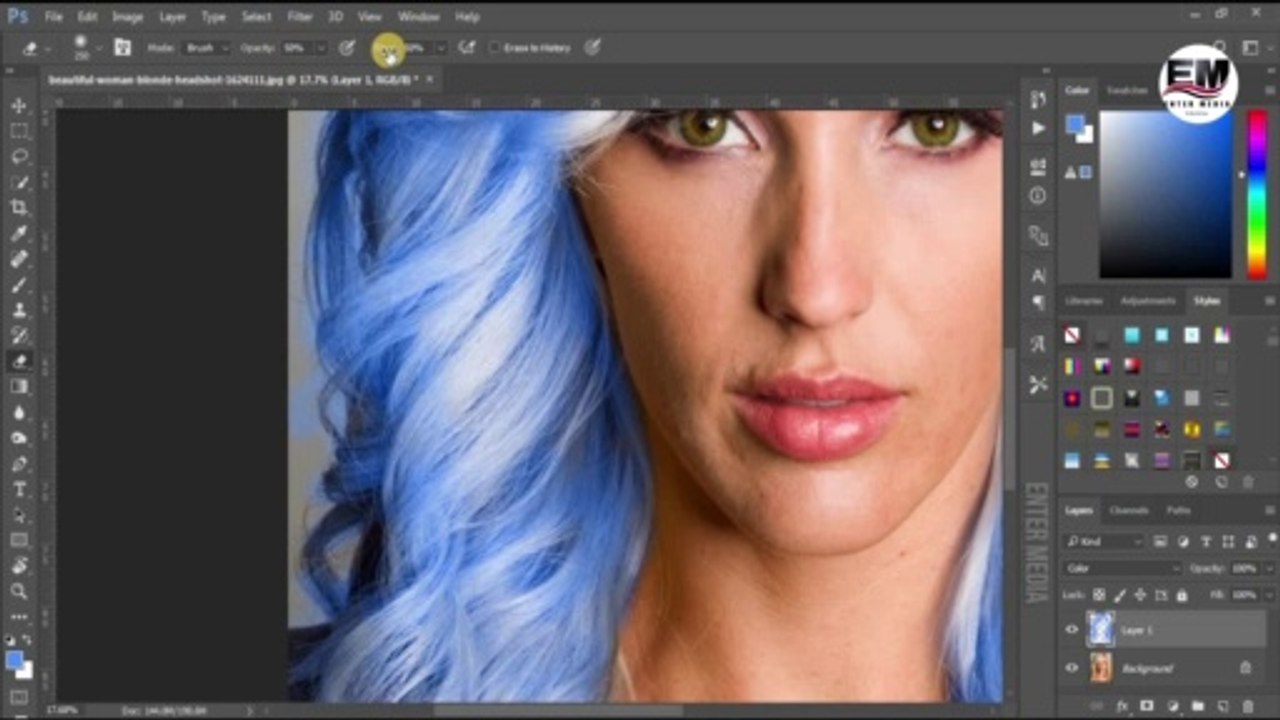 How to change Hair Color in Photoshop CC 2017