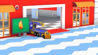 Tiny Trucks - Forest Fire - Kids Animation with Street Vehicles Bulldozer, Excavator & Crane