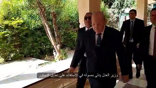 وزير العدل يدلى بصوته فى الاستفتاء على تعديل الدستور