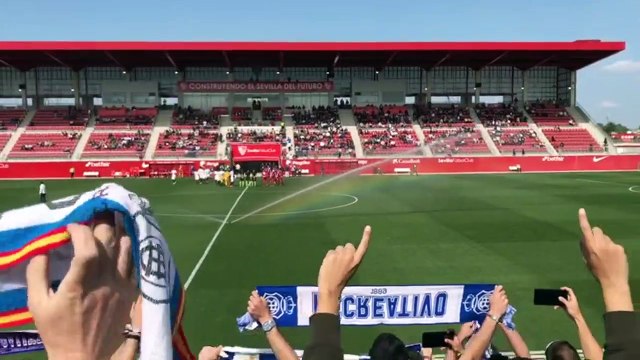 Sevilla Atlético-Recreativo: La afición del Recre invade Sevilla