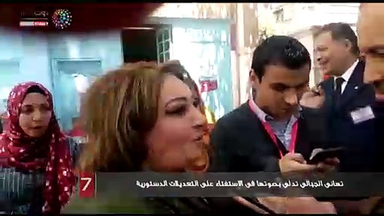 تهانى الجبالى تدلى بصوتها فى الاستفتاء على التعديلات الدستورية