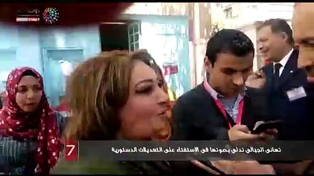 تهانى الجبالى تدلى بصوتها فى الاستفتاء على التعديلات الدستورية