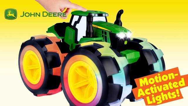 John Deere Kids Monster Treads Deluxe Lightning Wheels Tractor Toys Motion || Keith's Toy Box
