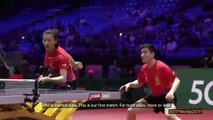 Fan Zhendong and Ding Ning winning as a partnership in Budapest