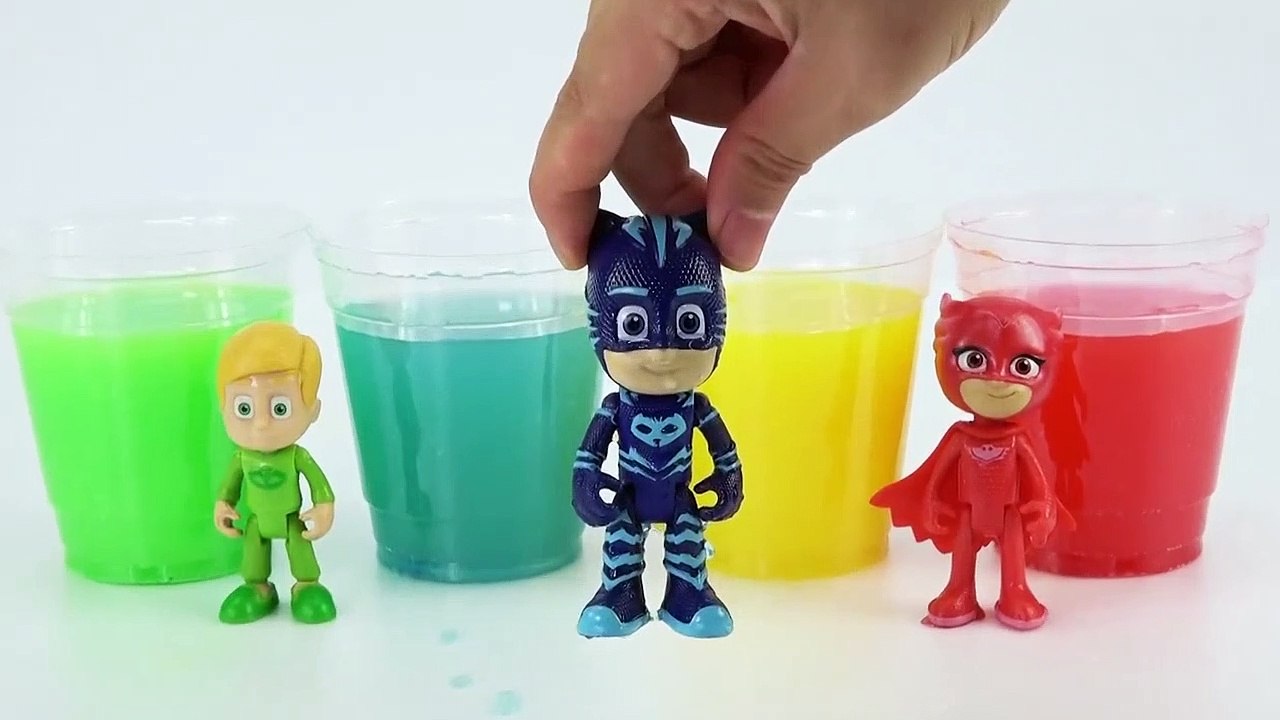 Pj Masques de peinture d'Apprendre les Couleurs avec de fausses Têtes de Pj Masques Jouets