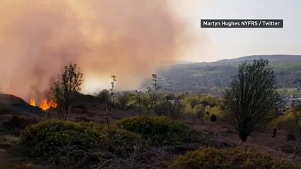 Huge blaze breaks out on West Yorkshire moorland