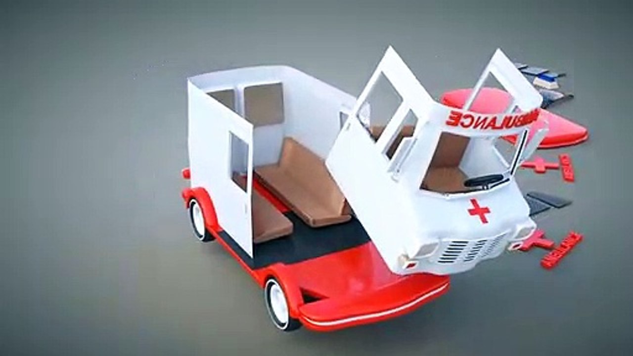 We show you how to assemble a vehicles, toys of various parts to Build a car ambulance