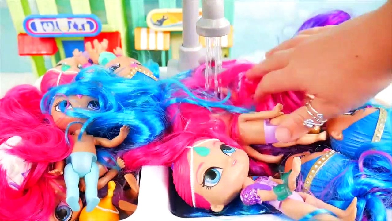 Shimmer and Shine Morning Routine in Kitchen Sink