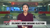 Political newcomer Volodymyr Zelensky celebrates victory in Ukraine's presidential elections