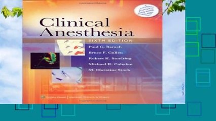 About For Books  Clinical Anesthesia  For Kindle