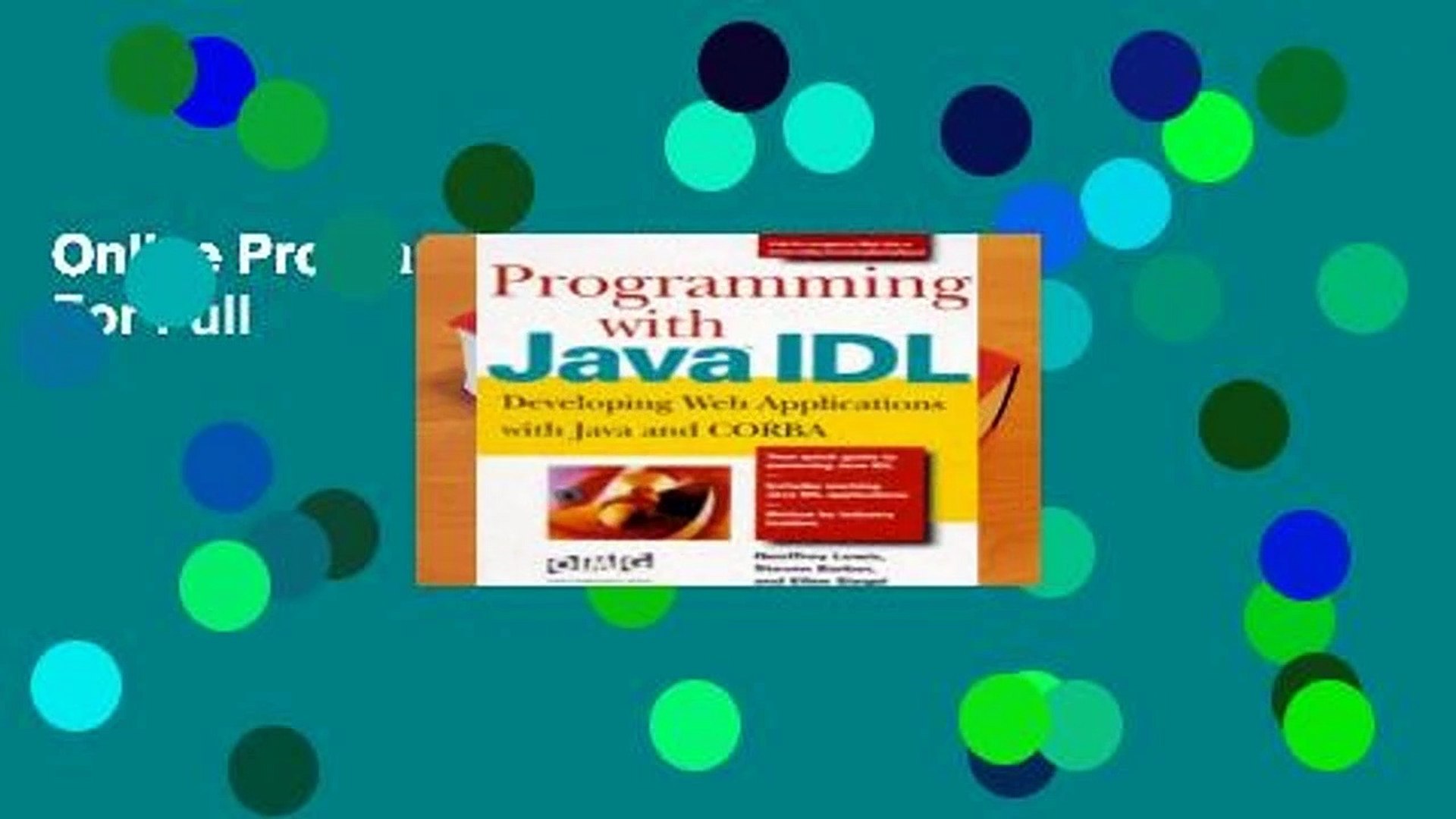 Online Programming with Java IDL  For Full