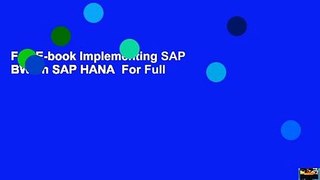 Full E-book Implementing SAP BW on SAP HANA  For Full