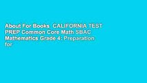 About For Books  CALIFORNIA TEST PREP Common Core Math SBAC Mathematics Grade 4: Preparation for