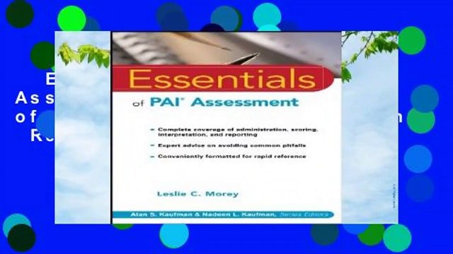 Essentials of PAI Assessment (Essentials of Psychological Assessment) Review