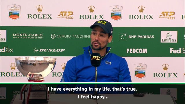 I have everything in my life - Fognini on Monte Carlo win