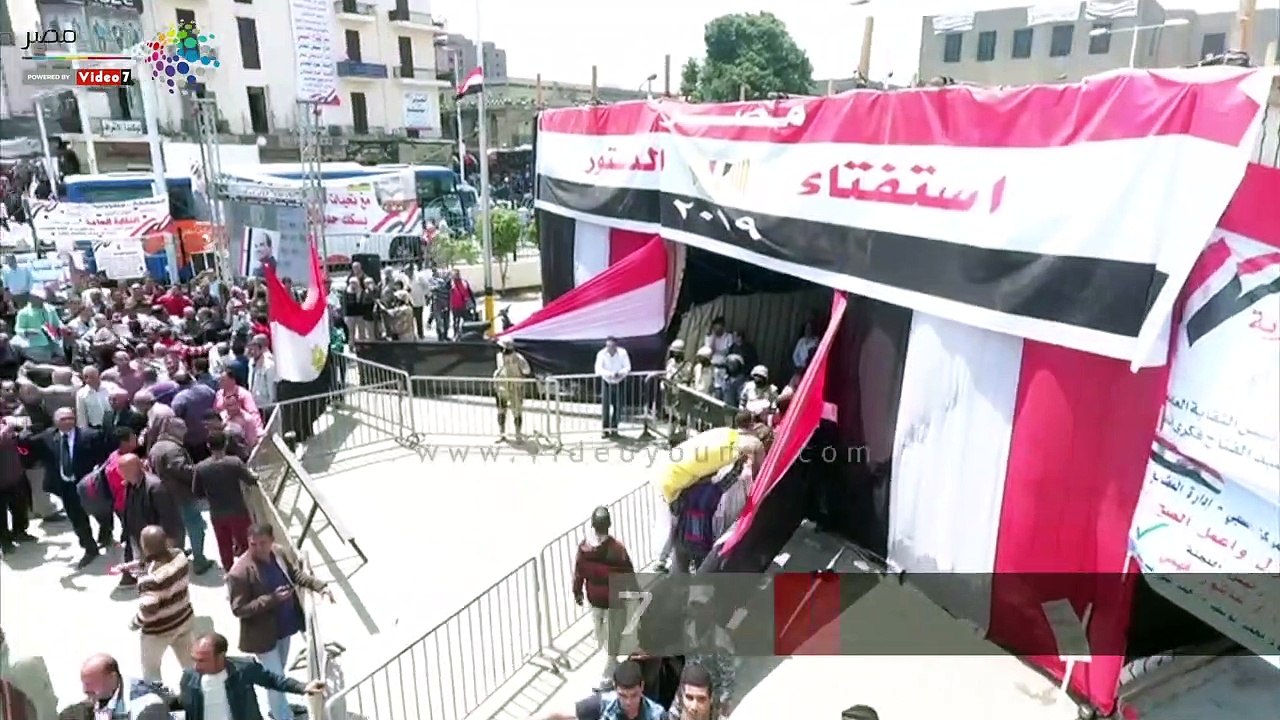 مسيرة لتأييد التعديلات الدستورية في محيط محطة مصر