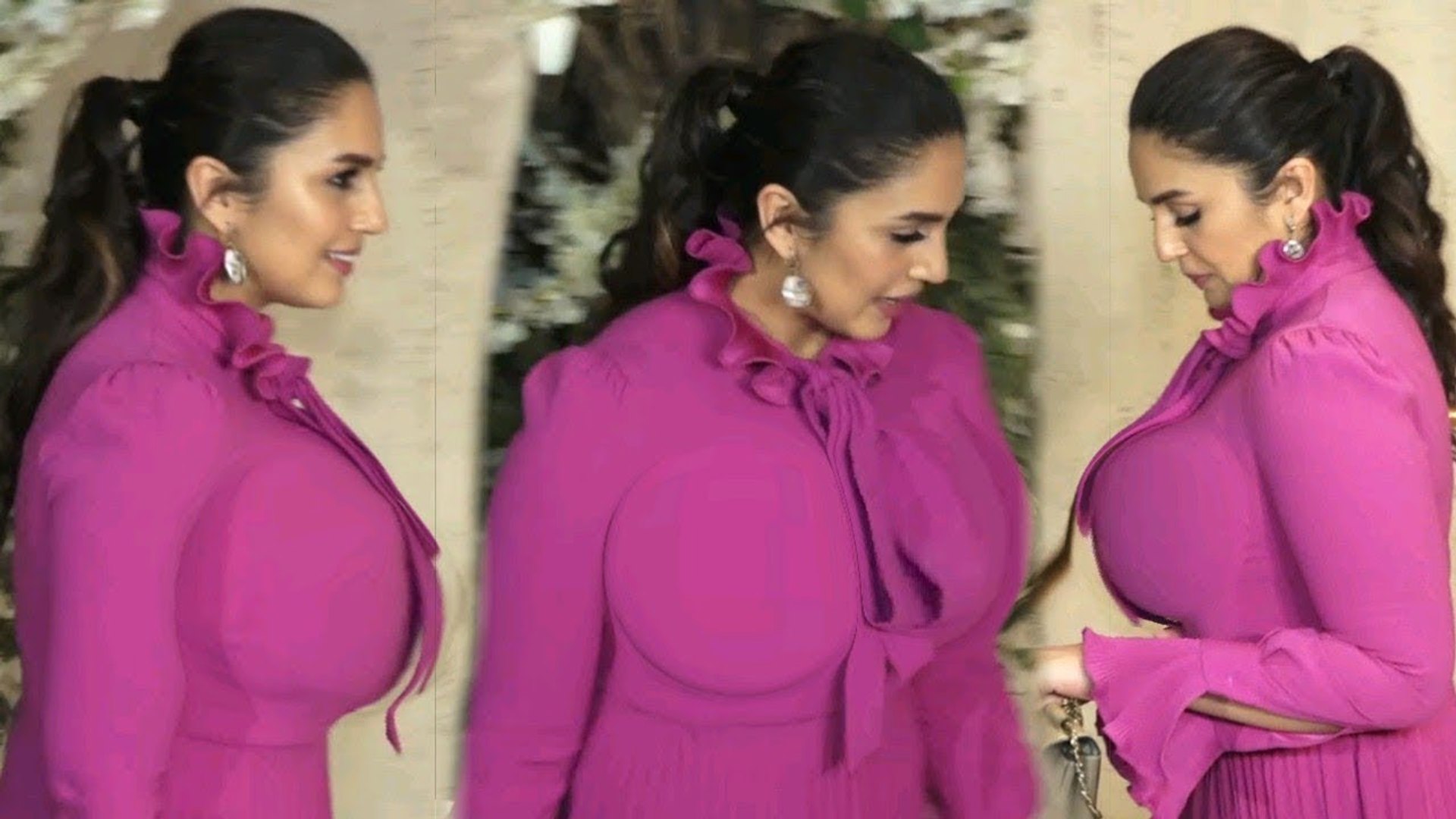 Huma Qureshi Looks Gorgeous in Pink Dress at The Party Starter Dinner At  Manish Malhotra Home - video Dailymotion