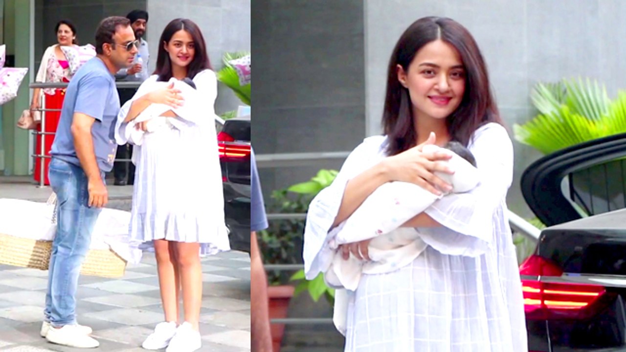 Surveen Chawla Takes Newborn Daughter Eva Home WATCH VIDEO