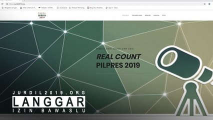 Situs Jurdil2019.org Diblokir atas Permintaan Bawaslu